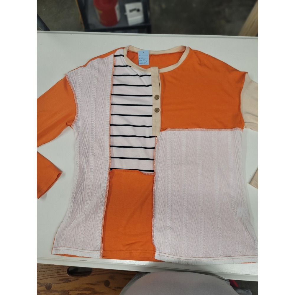 Boutique Women's Top Colorblock Patchwork Size Medium